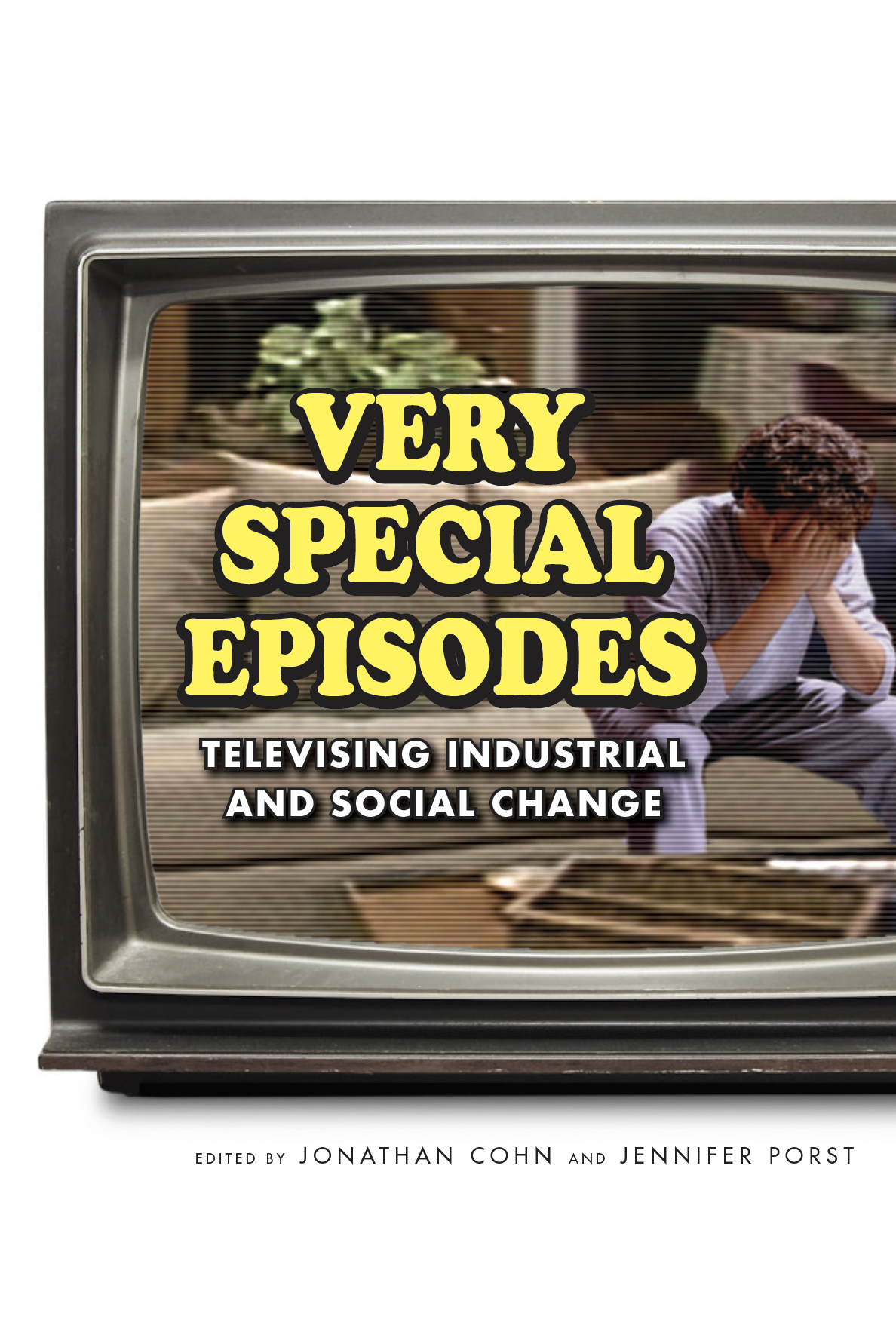 very special episodes cover featuring a low-res man crying on a couch